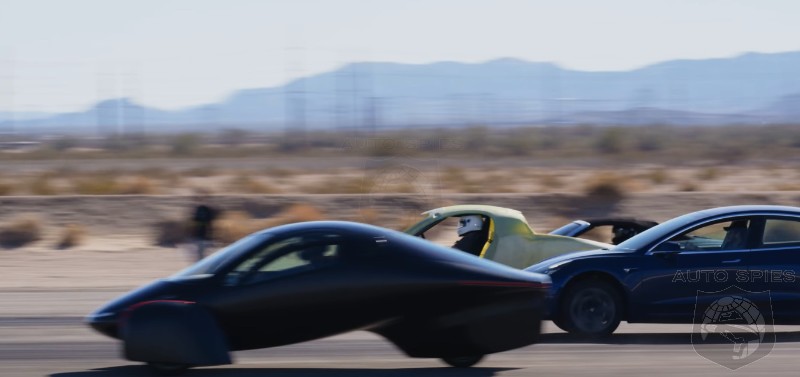 WATCH: Funky Aptera Three Wheel EV Takes On A Tesla Model 3 And Audi R8 In A Drag Race